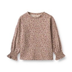 Wheat T-Shirt Norma LS - Grey rose flowers